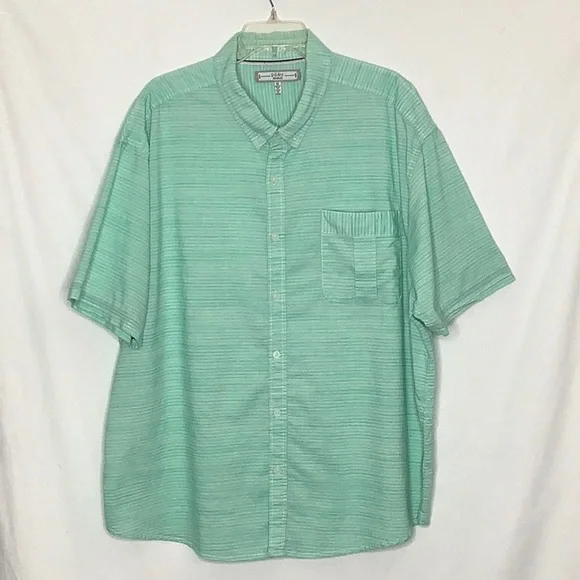 Light Green Casual Button Down Camp Shirt Size 3X - Picture 1 of 9